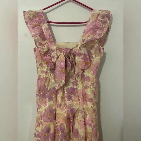 Multicolour Floral Ruffled Midi Dress - Picture 6 of 12